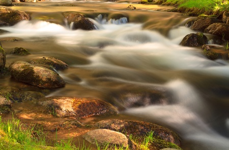 Waterfall in deep forest on mountain