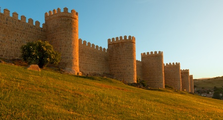 Scenic medieval city walls of Avila, Spain, UNESCO listの写真素材