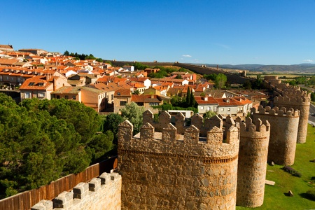 Scenic medieval city walls of Avila, Spain, UNESCO listのeditorial素材
