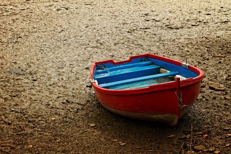 Wood boat close to the beach
