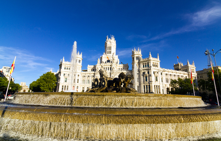 Cibeles Square and the city hall Madrid, Spain の写真素材