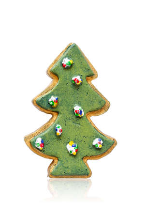 Cookie´s christmas tree isolated on whiteの写真素材