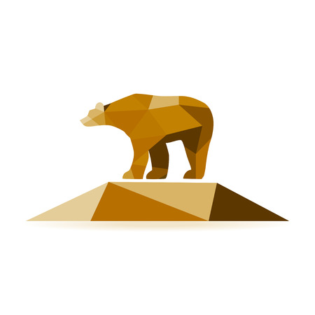 Abstract bear isolated on a white backgroundのイラスト素材