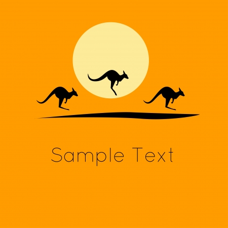 Kangaroo sunsetのイラスト素材