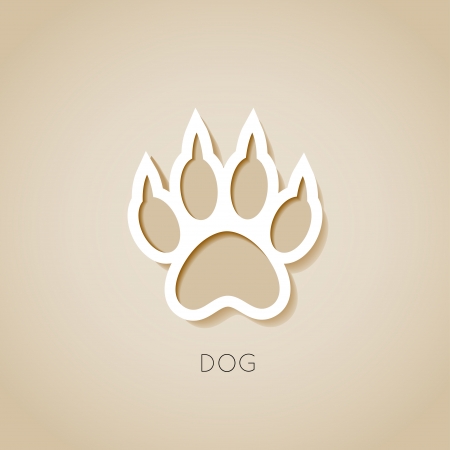 dog paw banner - vector illustrationのイラスト素材