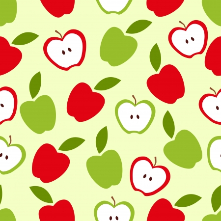 Seamless apple - vector patternのイラスト素材