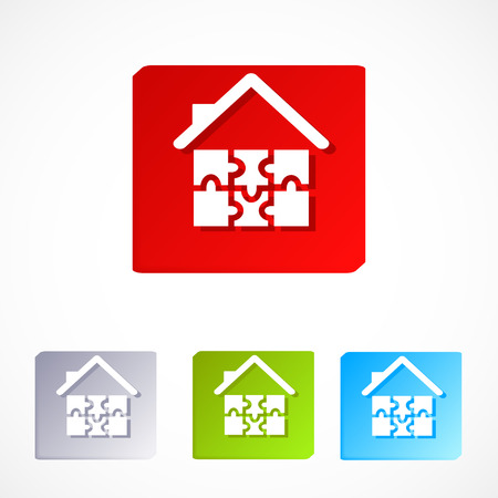 set of vector home icon design with isolated on white のイラスト素材
