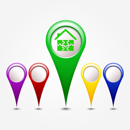 set of map pointers  houseのイラスト素材
