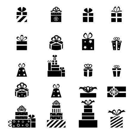 gift icon set on whiteのイラスト素材