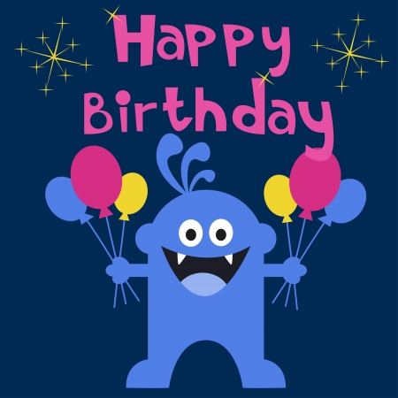 monster party card  vector illustrationのイラスト素材