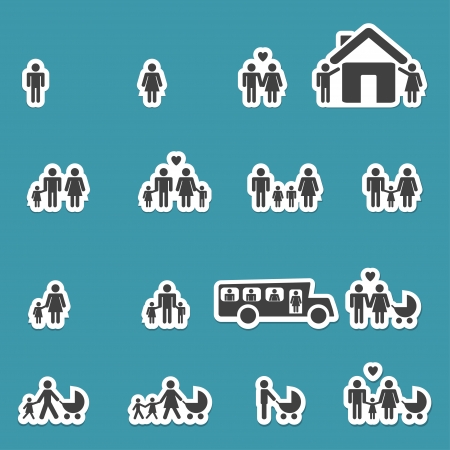 Paper Family Icons のイラスト素材