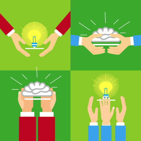 Vector set of brain icon designs and idea