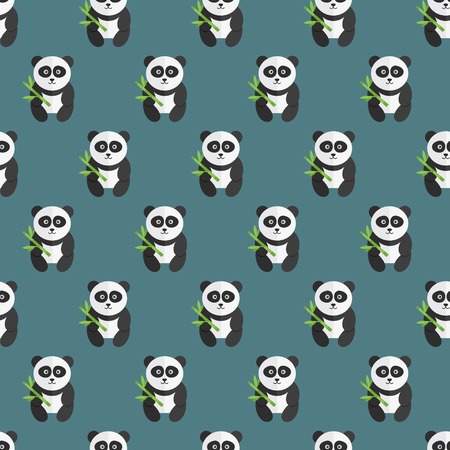 Seamless panda bear pattern. Vector illustration.のイラスト素材