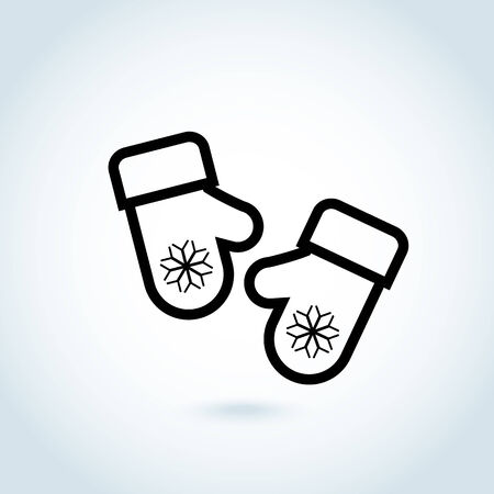 Christmas mitten iconのイラスト素材