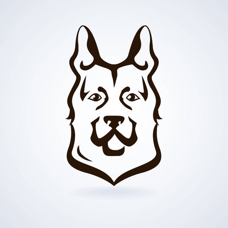 Vector image of an dog shepherd dog on white backgroundのイラスト素材