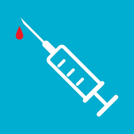 Syringe icon for web, site, mobile, application. Vector illustration. Simple flat metro styleのイラスト素材