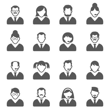 User Icons and People Icons with White Backgroundのイラスト素材