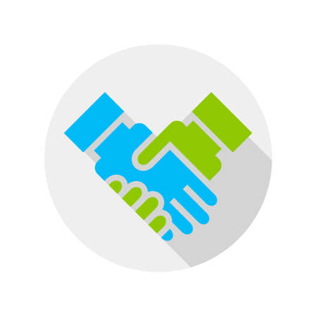 Handshake icon. Flat design. Background about business and financesのイラスト素材