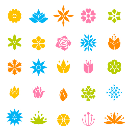 Flower icon set.のイラスト素材