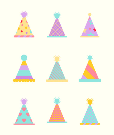 Party hat set isolated on a white.のイラスト素材
