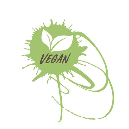 Bio, Ecology, Organic logo and icon, label, tag. Hand drawn bio healthy food badge, vegan.のイラスト素材