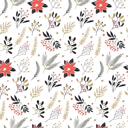 Texture for fabric, wrapping, textile, wallpaper, apparel. Merry Christmas, Happy New Year seamless pattern.のイラスト素材