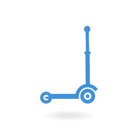 Kick scooter isolated on white. Bicycle. Bike icon vector. Roller scooter equipment.のイラスト素材