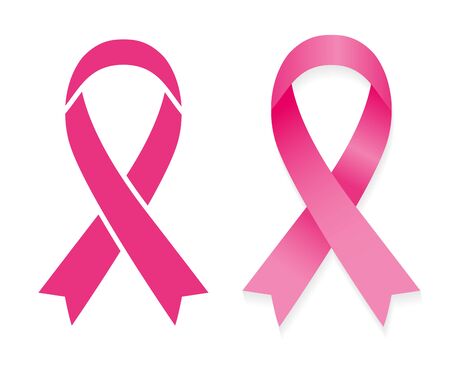 19 October - International Day of Breast Cancer - creative vector badges set. Breast cancer awareness. Hope for a cure. I am supporting. Pink ribbon sign. Vector badges collection. Design elements.のイラスト素材