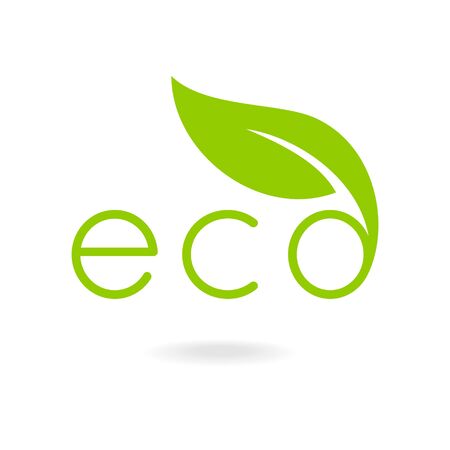 Eco-icons. Caption eco. Eco badge, ecology label, nature view.のイラスト素材