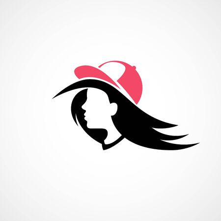 Portrait of young girl in cap. isolated on white background.のイラスト素材