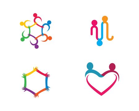 Adoption and community care logo template vector icon illustration designのイラスト素材