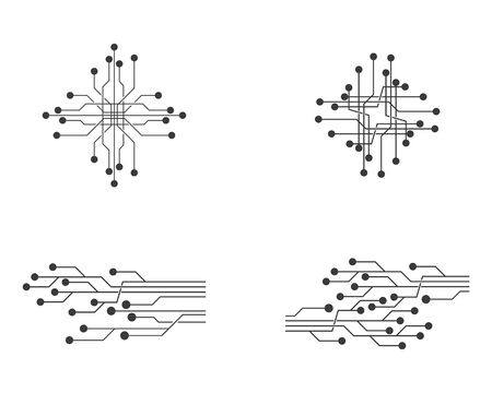 Circuit logo template vector icon illustration designのイラスト素材