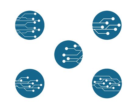 Circuit logo template vector icon illustration designのイラスト素材