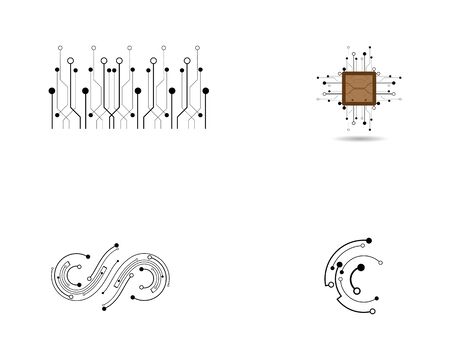 Technology logo template vector icon illustration designのイラスト素材