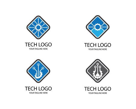 Technology logo template vector icon illustration designのイラスト素材