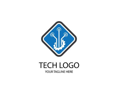 Technology logo template vector icon illustration designのイラスト素材