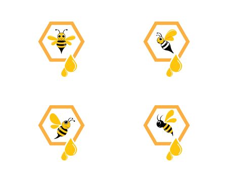 Bee logo vector icon illustration designのイラスト素材