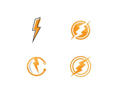 Thunderbolt logo template vector icon illustration designのイラスト素材