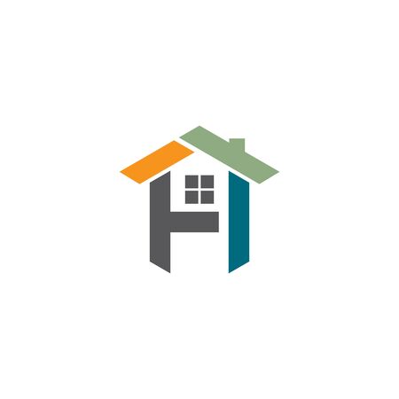 H letter house vector icon illustration designのイラスト素材