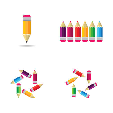 Color pencil vector illustration designのイラスト素材