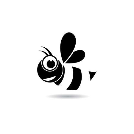 Bee logo vector icon illustration designのイラスト素材