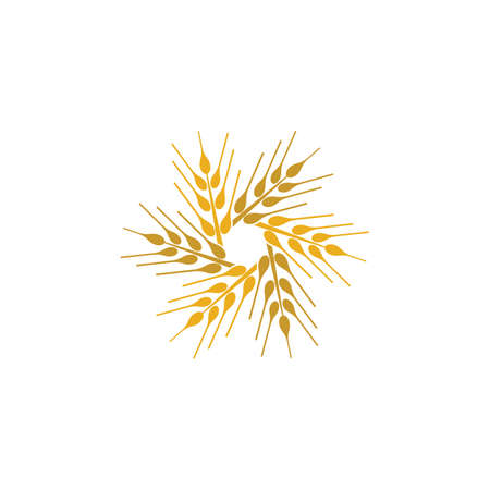 Agriculture wheat logo template vector icon designのイラスト素材