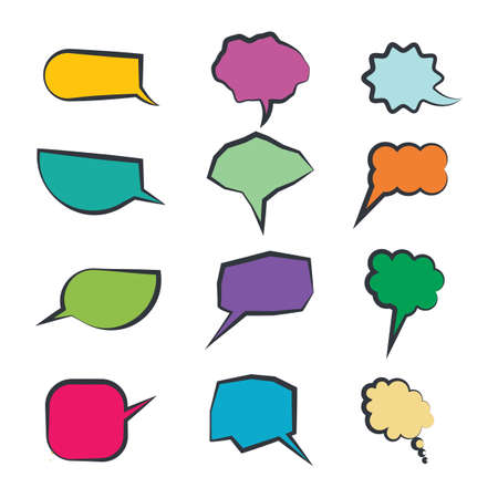 Speech bubble template icon illustration designのイラスト素材