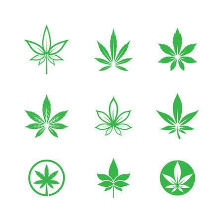 Cannabis logo template vector iconのイラスト素材