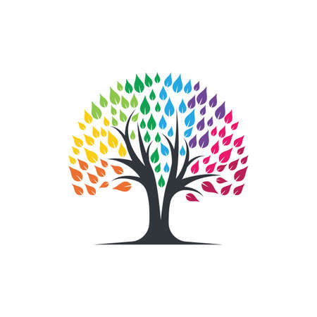 Tree logo template  vector icon illustrationのイラスト素材