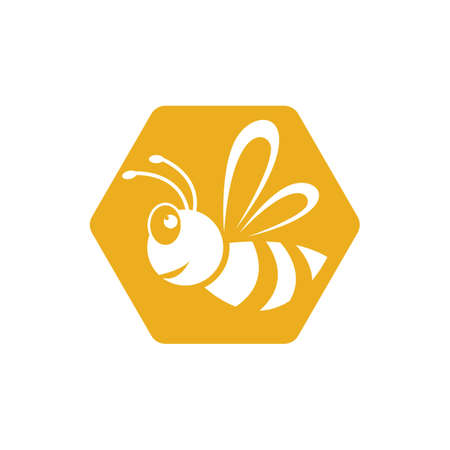 Bee logo vector icon illustration design