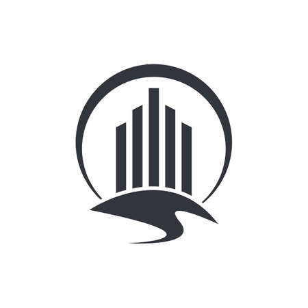 Real estate logo vector icon illustratrionのイラスト素材