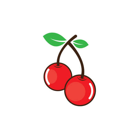 Cherry logo vector icon illustration designのイラスト素材