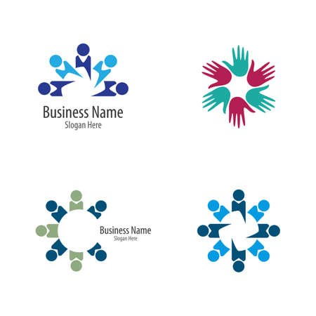 Community logo vector icon illustration designのイラスト素材