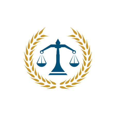 Justice and law logo vector icon illustrationのイラスト素材